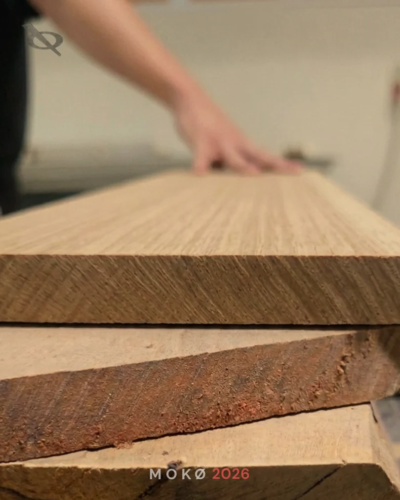 Prepared timber board viewed from its end grain